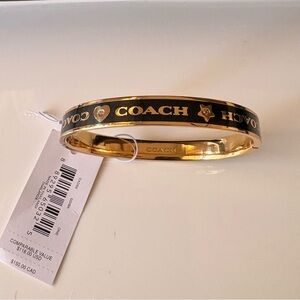Coach Black and Gold Logo Bangle